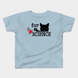 Funny Cat Knocking Things Over For Science Kids T-Shirt
